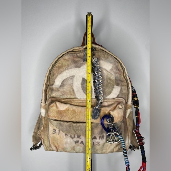 Chanel Graffiti Canvas Backpack “31 Rue Cambon” – Rare Runway, Multicolor Cord - Picture 7 of 12